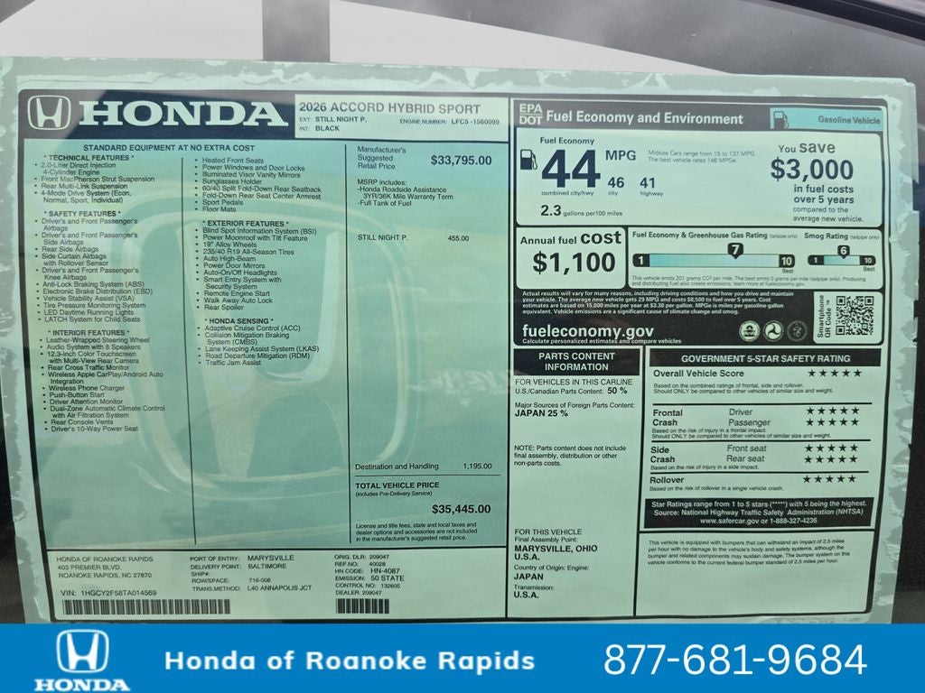 2026 Honda Accord Hybrid Sport