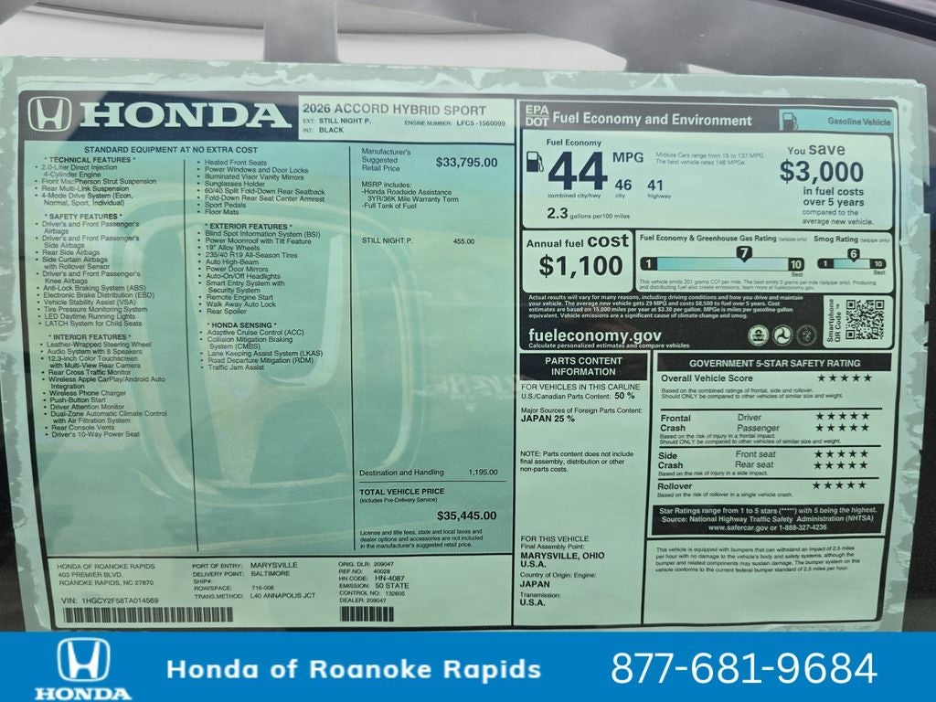 2026 Honda Accord Hybrid Sport