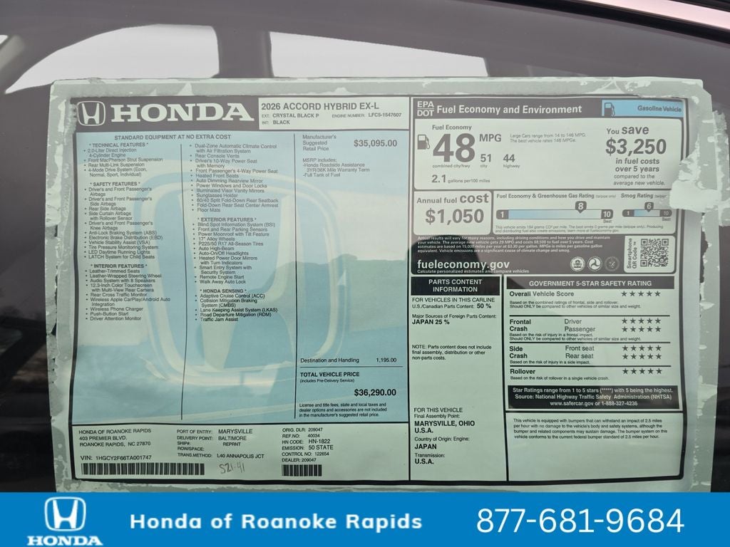 2026 Honda Accord Hybrid EX-L