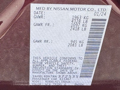 2024 Nissan Altima 2.5 SV