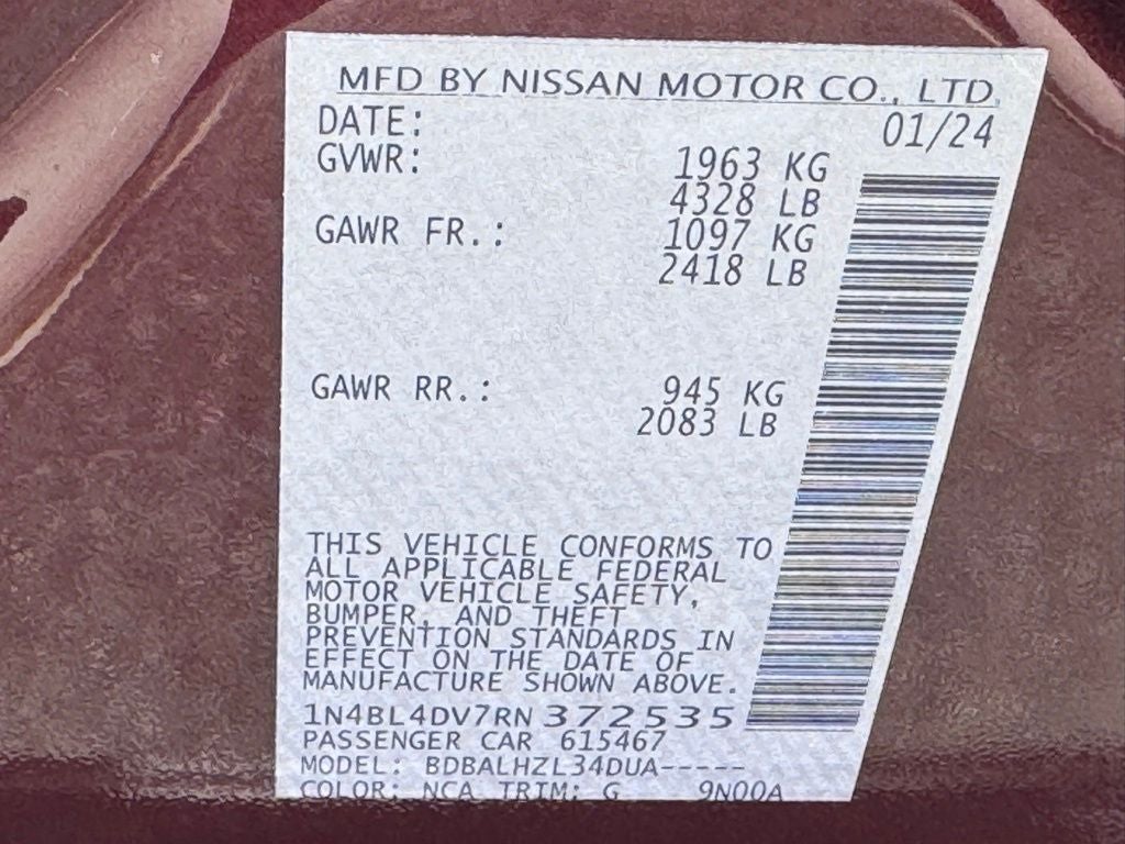 2024 Nissan Altima 2.5 SV