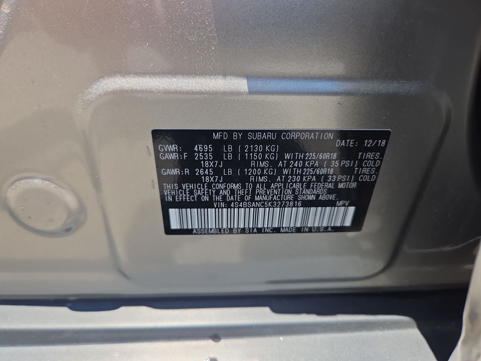 2019 Subaru Outback 2.5i Limited