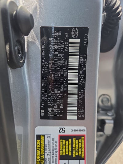 2021 Toyota Camry Hybrid XLE