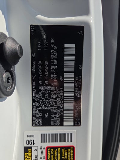 2022 Toyota Sienna Platinum 7 Passenger