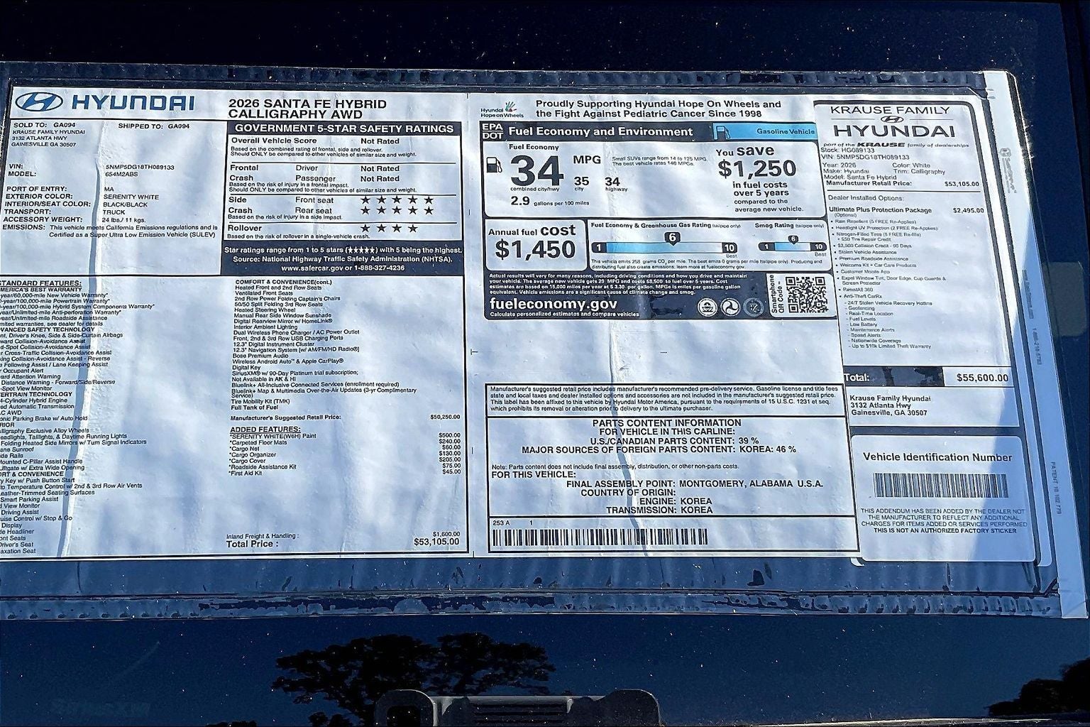 2026 Hyundai Santa Fe Hybrid Calligraphy