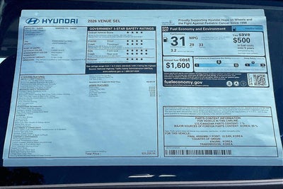 2026 Hyundai Venue SEL