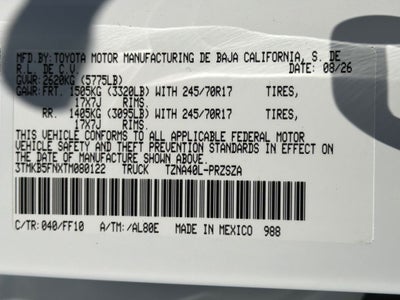2026 Toyota Tacoma Base