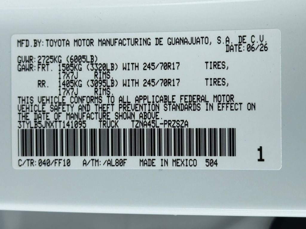 2026 Toyota Tacoma SR5