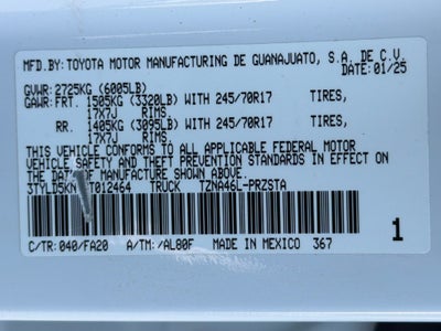 2025 Toyota Tacoma SR