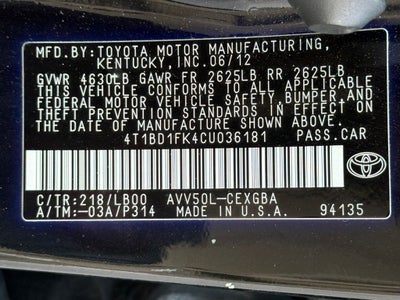 2012 Toyota Camry Hybrid XLE