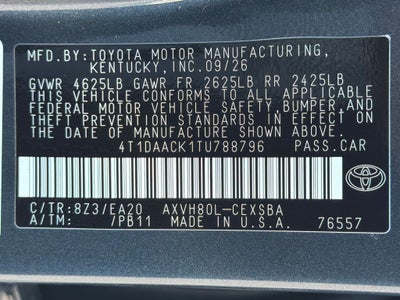 2026 Toyota Camry SE