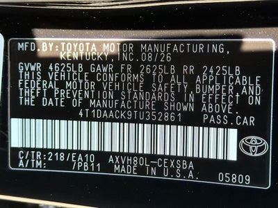 2026 Toyota Camry SE