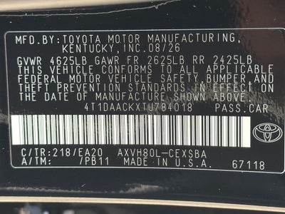 2026 Toyota Camry SE