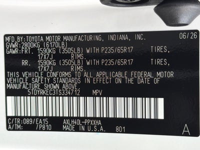 2026 Toyota Sienna XLE 7 Passenger