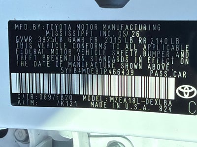 2026 Toyota Corolla LE