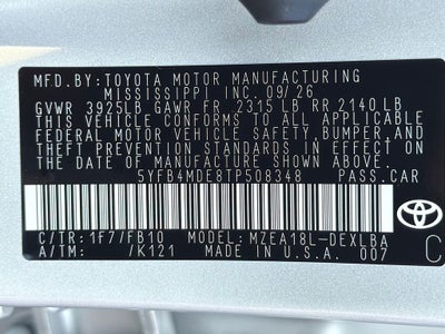 2026 Toyota Corolla LE