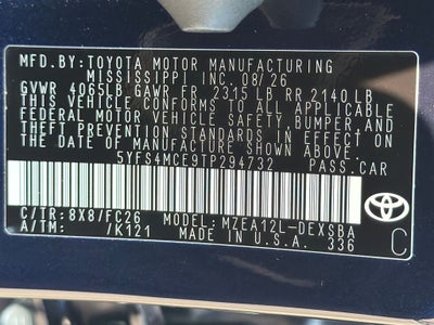 2026 Toyota Corolla SE