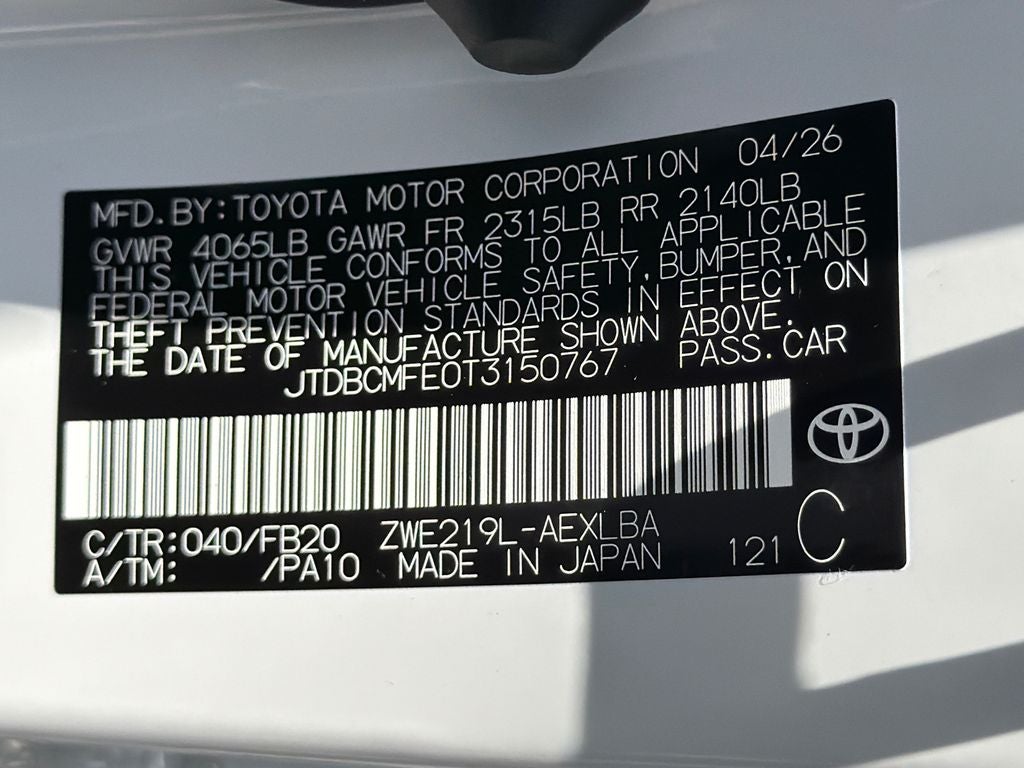2026 Toyota Corolla Hybrid LE