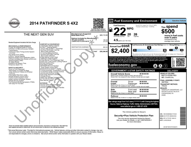 2014 Nissan Pathfinder S