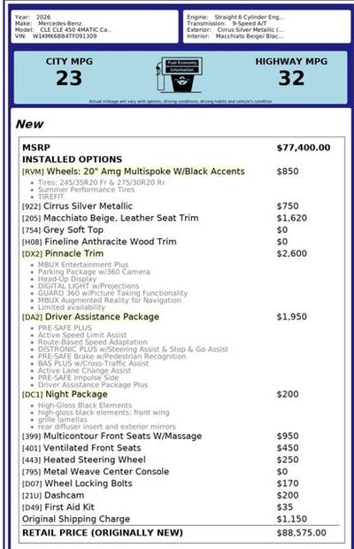 2026 Mercedes-Benz CLE CLE 450 4MATIC®