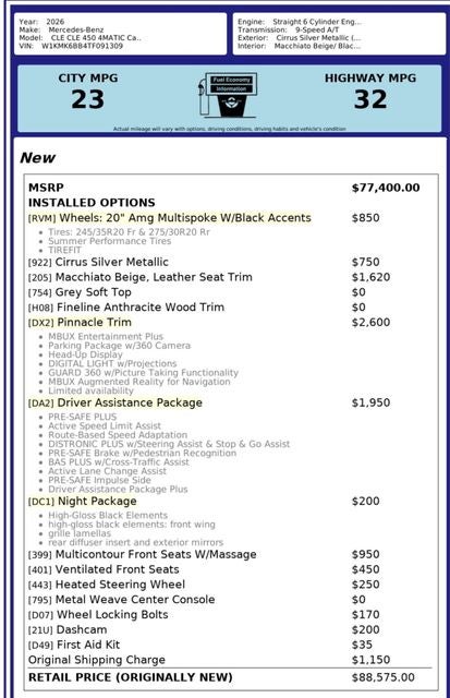 2026 Mercedes-Benz CLE CLE 450 4MATIC®