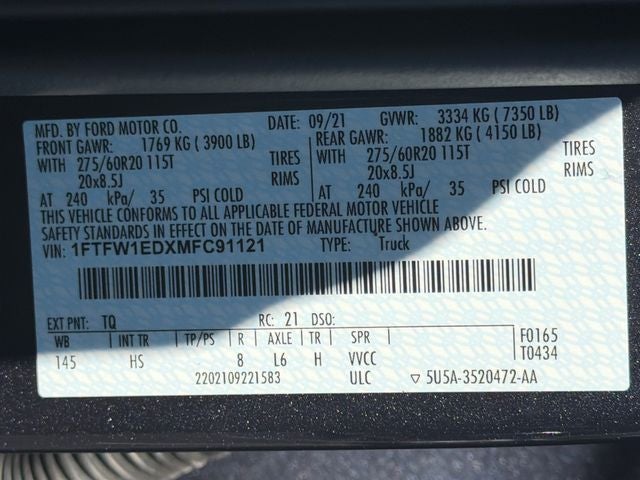 2021 Ford F-150 Lariat