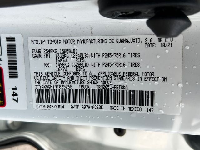 2022 Toyota Tacoma SR