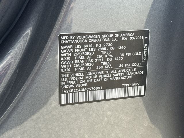 2021 Volkswagen Atlas 3.6L V6 SE w/Technology