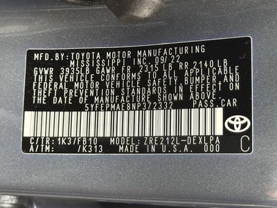 2022 Toyota Corolla LE