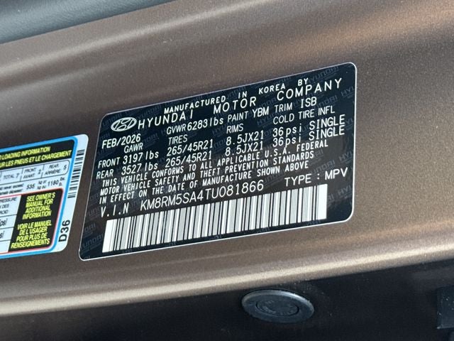 2026 Hyundai Palisade Hybrid Calligraphy