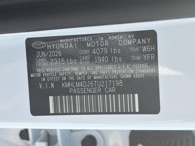 2026 Hyundai Elantra Hybrid Blue