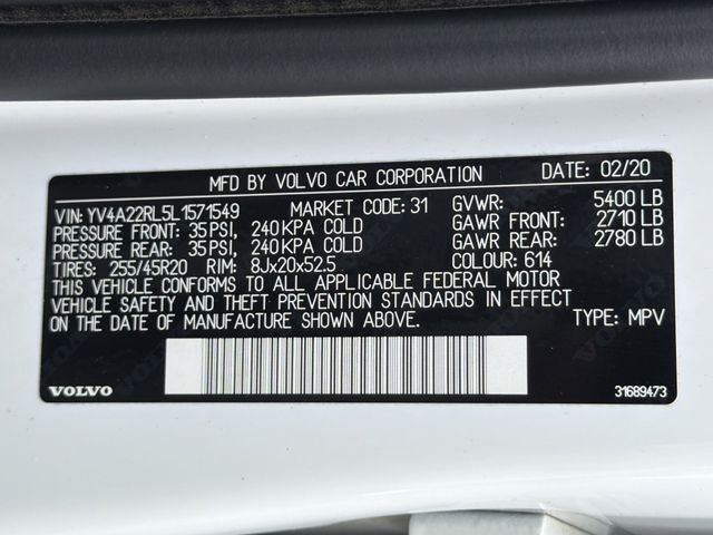 2020 Volvo XC60 T6 Inscription
